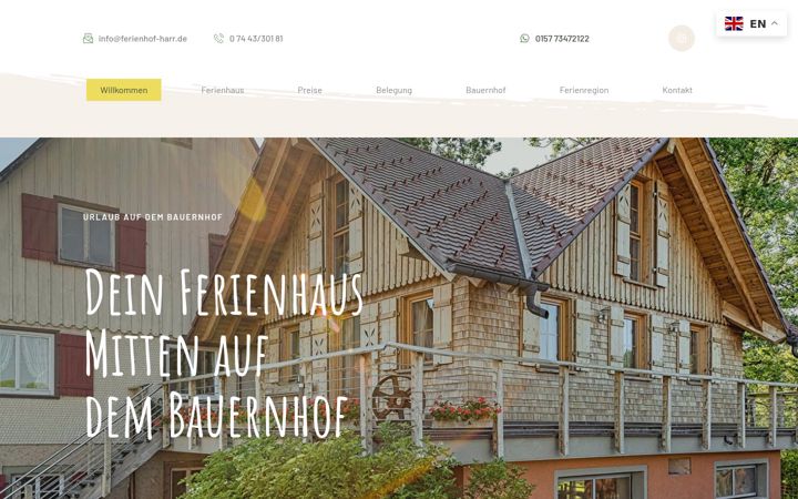 Екранна снимка на ferienhof-harr.de