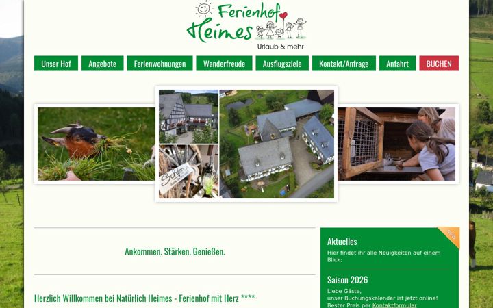 Screenshot of ferienhof-heimes.de