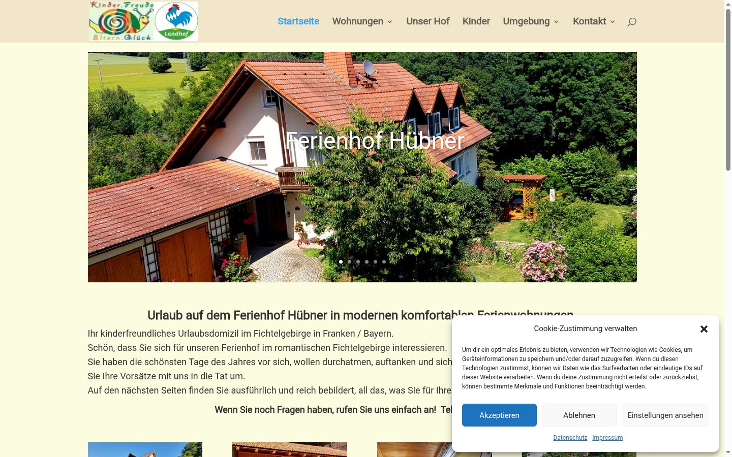 Screenshot of the consent banner shown before any interaction