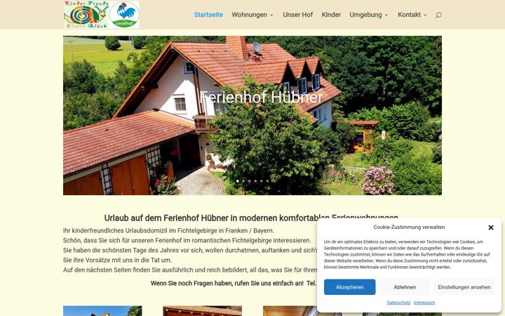 Ekrano kopija ferienhof-huebner.de