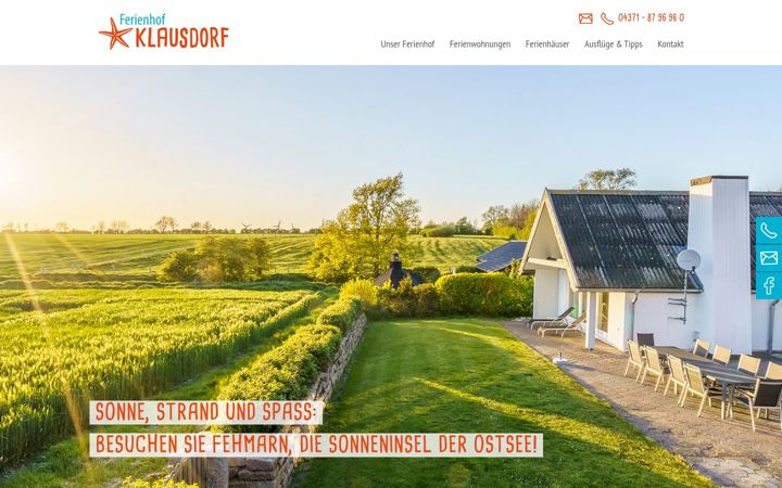 Screenshot of ferienhof-klausdorf.de