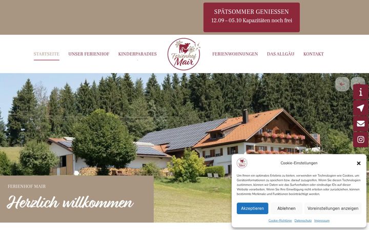 Ekrano kopija ferienhof-mair.de
