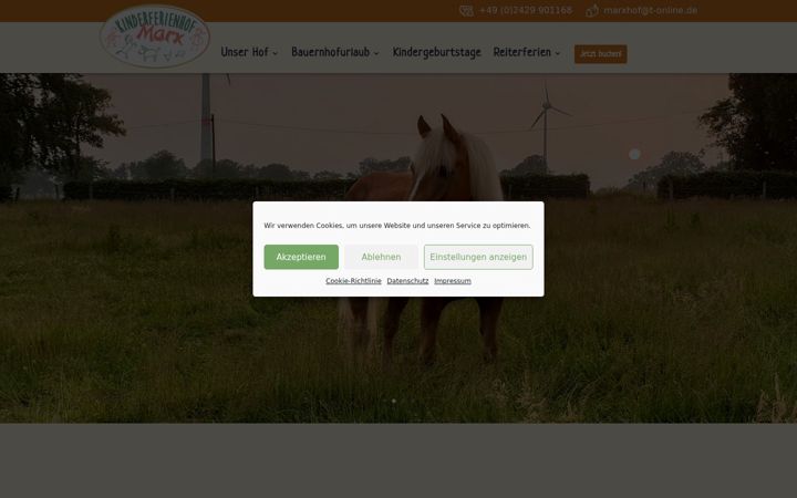 Screenshot of ferienhof-marx.de