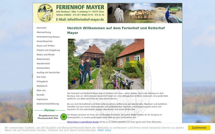 Screenshot of ferienhof-mayer.de