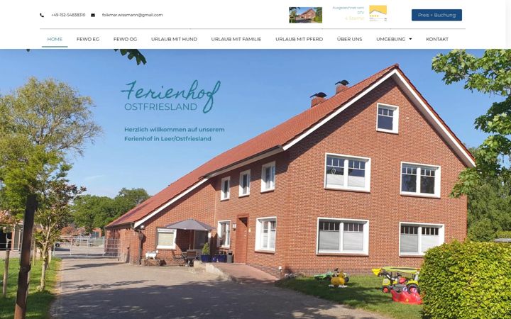 Screenshot of ferienhof-ostfriesland.de