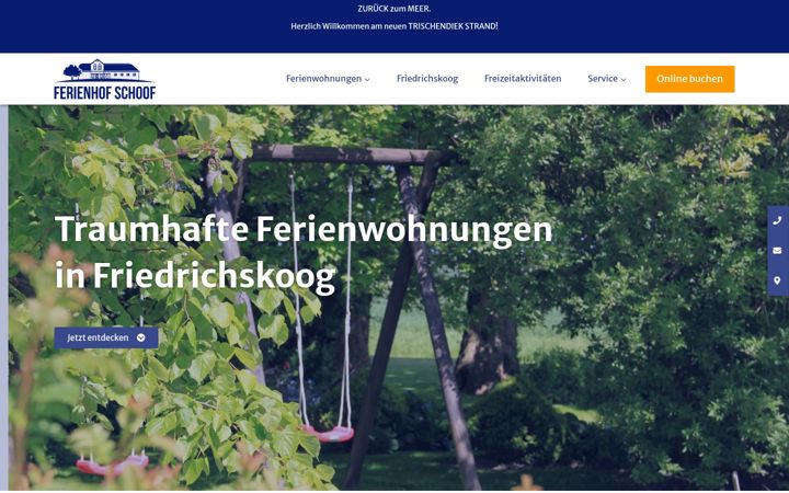 Screenshot of ferienhof-schoof.de