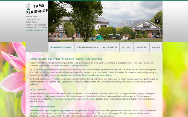 Screenshot of ferienhof-tams.de