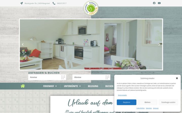 Screenshot of ferienhofjanssen.de