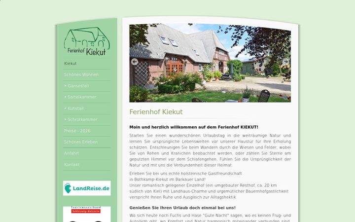 Screenshot of ferienhofkiekut.de