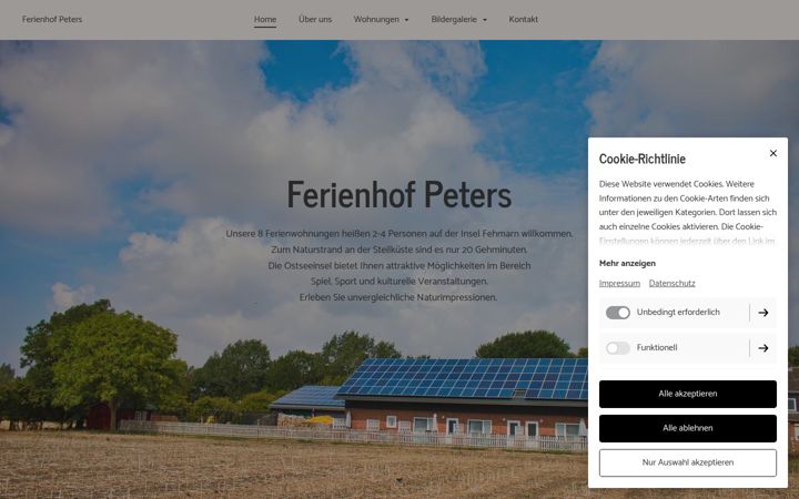 Zrzut ekranu ferienhofpeters-fehmarn.de