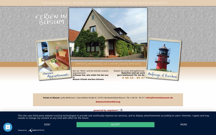 Screenshot of ferieninbuesum.de