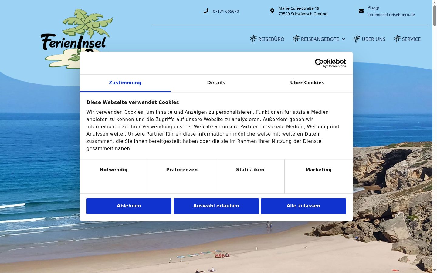 Screenshot of the consent banner shown before any interaction