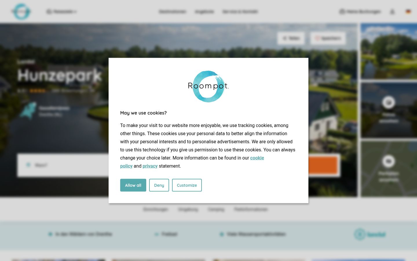 Screenshot of the consent banner shown before any interaction