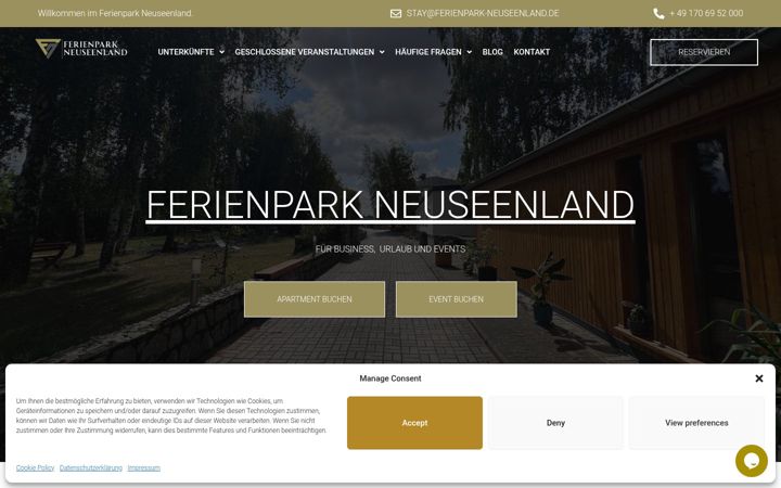 Captura de ecrã de ferienpark-neuseenland.de