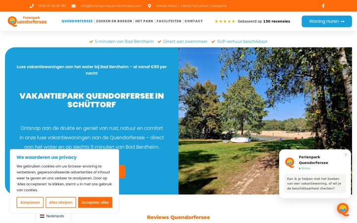 Screenshot of ferienpark-quendorfersee.nl