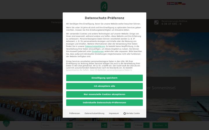 Screenshot of ferienpark-usedom.com