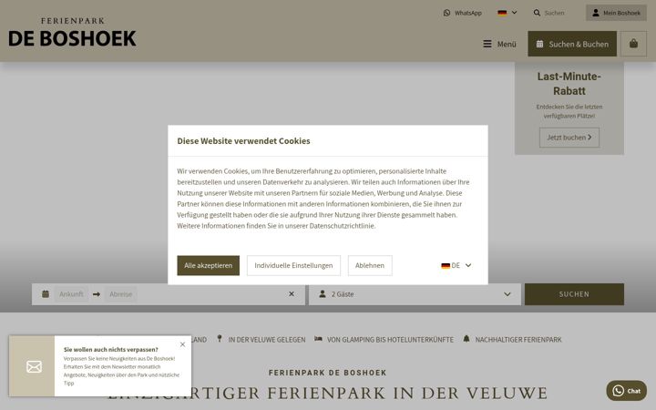 Screenshot of ferienparkdeboshoek.de