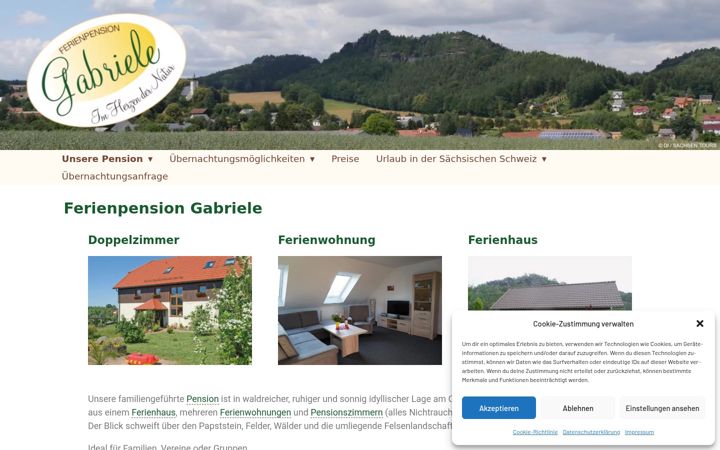 Screenshot stránky ferienpension-gabriele.de