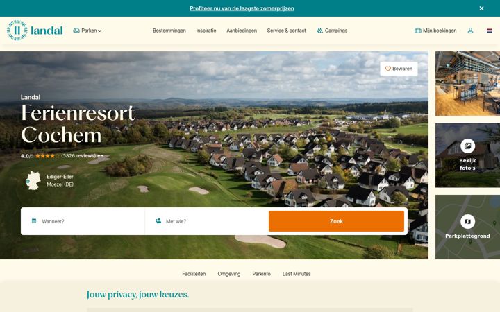 Screenshot of ferienresortcochem.nl
