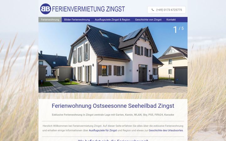 Екранна снимка на ferienvermietung-zingst.de