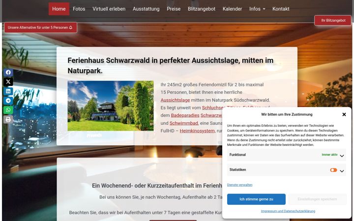 Screenshot of ferienvilla-im-schwarzwald.de