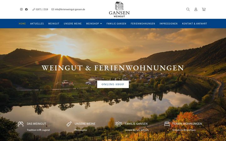 Екранна снимка на ferienweingut-gansen.de