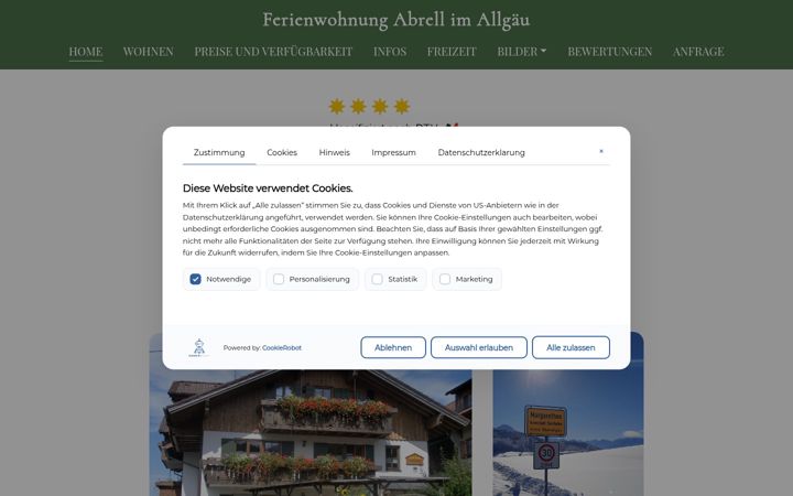 Screenshot of ferienwohnung-abrell.de