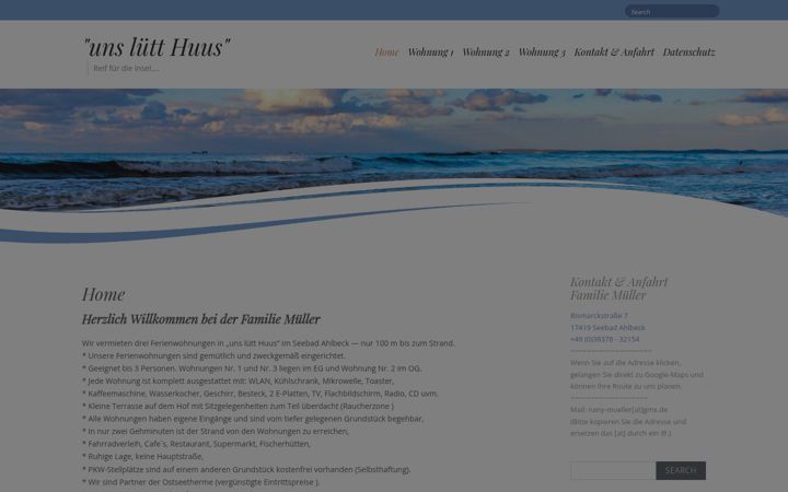 Screenshot of ferienwohnung-ahlbeck.info