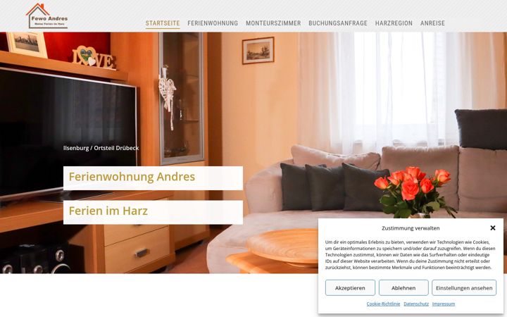 Snímek obrazovky ferienwohnung-andres.de