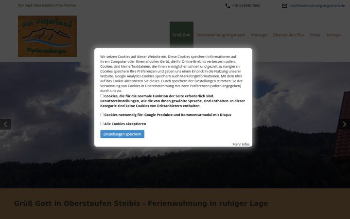 Screenshot of ferienwohnung-angerbach.de