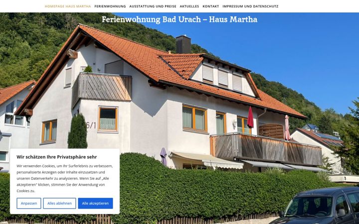 Skærmbillede af ferienwohnung-bad-urach.de