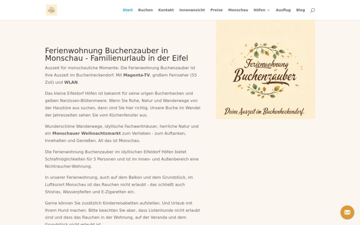 Screenshot of ferienwohnung-buchenzauber.de