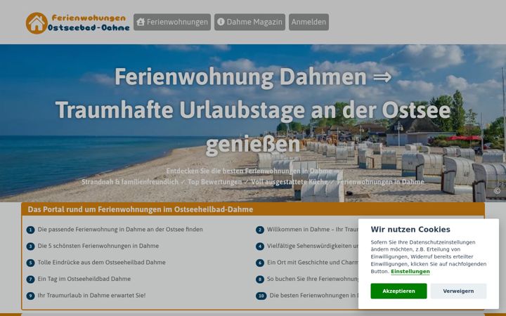 Screenshot of ferienwohnung-dahme.de
