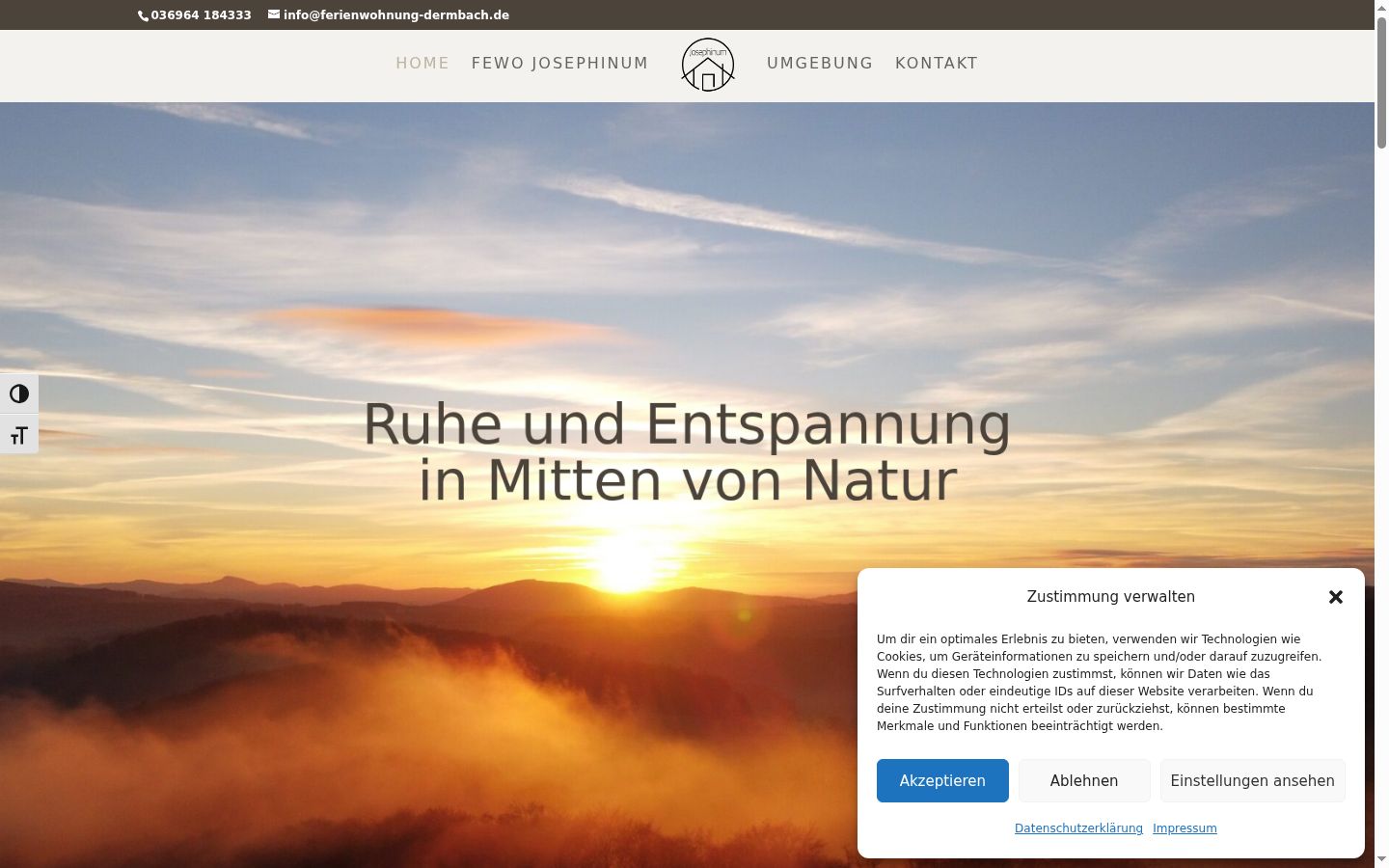 Screenshot of the consent banner shown before any interaction