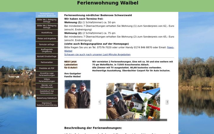 Екранна снимка на ferienwohnung-donautal-bodensee.de