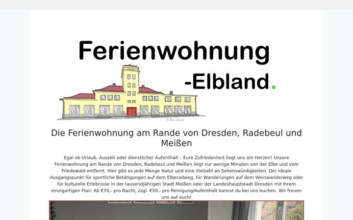 Екранна снимка на ferienwohnung-elbland.de