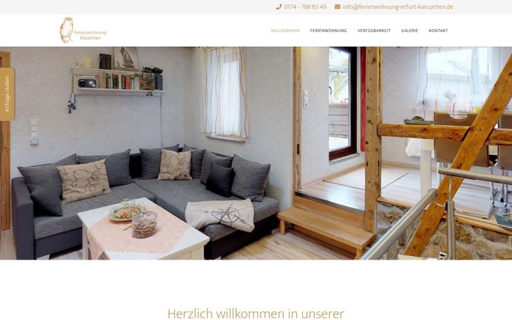 Screenshot of ferienwohnung-erfurt-kaeuzchen.de