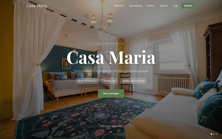 Screenshot of ferienwohnung-freiburg-casa-maria.de