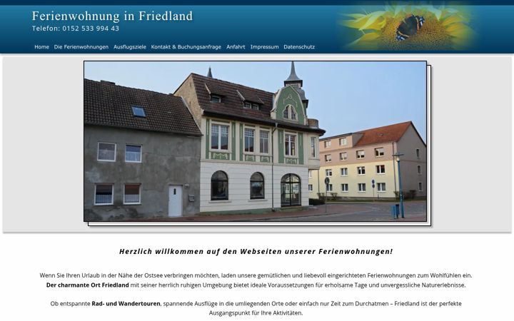 Screenshot of ferienwohnung-friedland.de