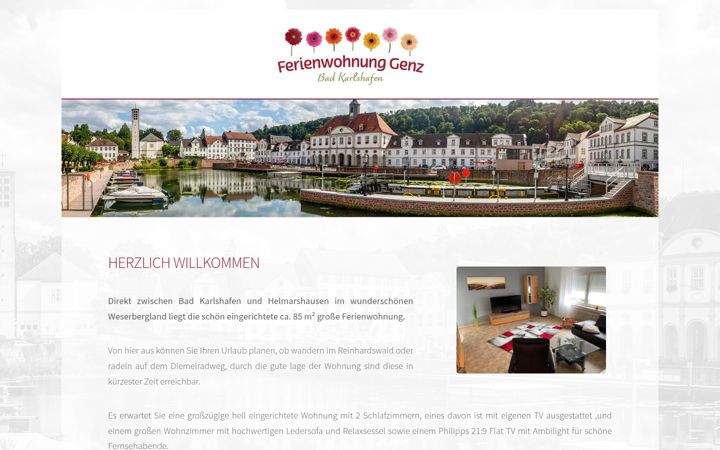 Screenshot von ferienwohnung-genz-bad-karlshafen.de