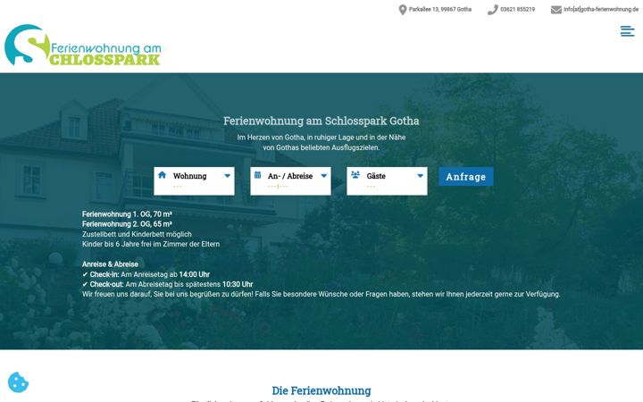 Screenshot of ferienwohnung-gotha.de