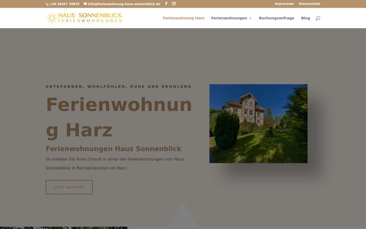 Screenshot of ferienwohnung-haus-sonnenblick.de