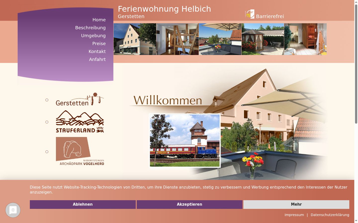 Screenshot of the consent banner shown before any interaction