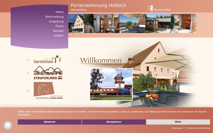 Screenshot stránky ferienwohnung-helbich.de