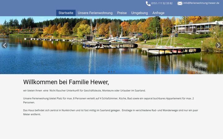 Screenshot of ferienwohnung-hewer.de