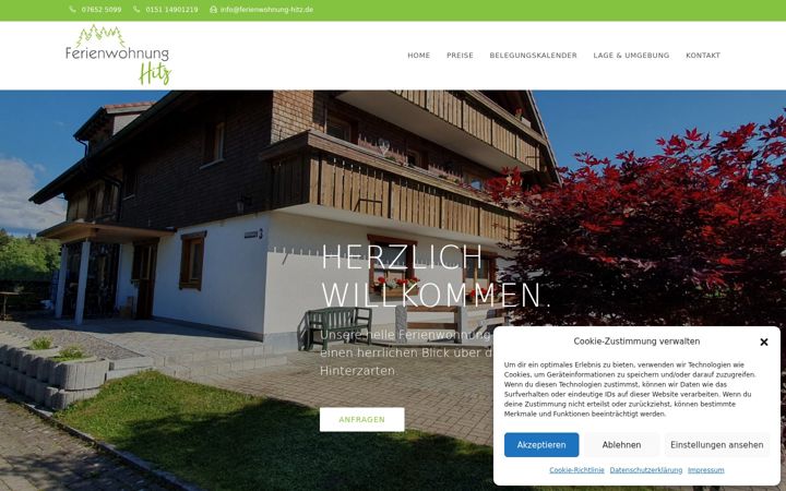 Screenshot του ferienwohnung-hitz.de