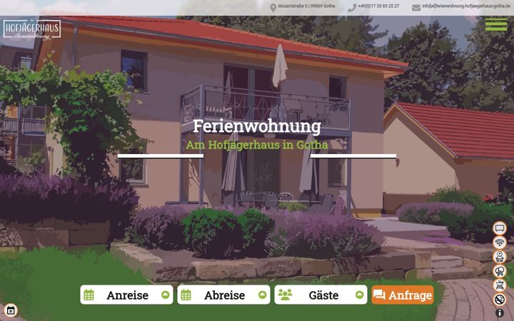 Skærmbillede af ferienwohnung-hofjaegerhaus-gotha.de