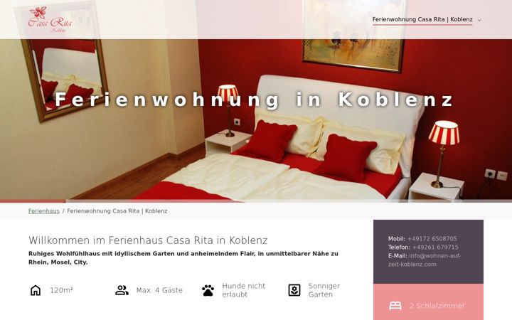 Screenshot of ferienwohnung-in-koblenz.com