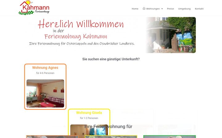 Captura de pantalla de ferienwohnung-kahmann.de