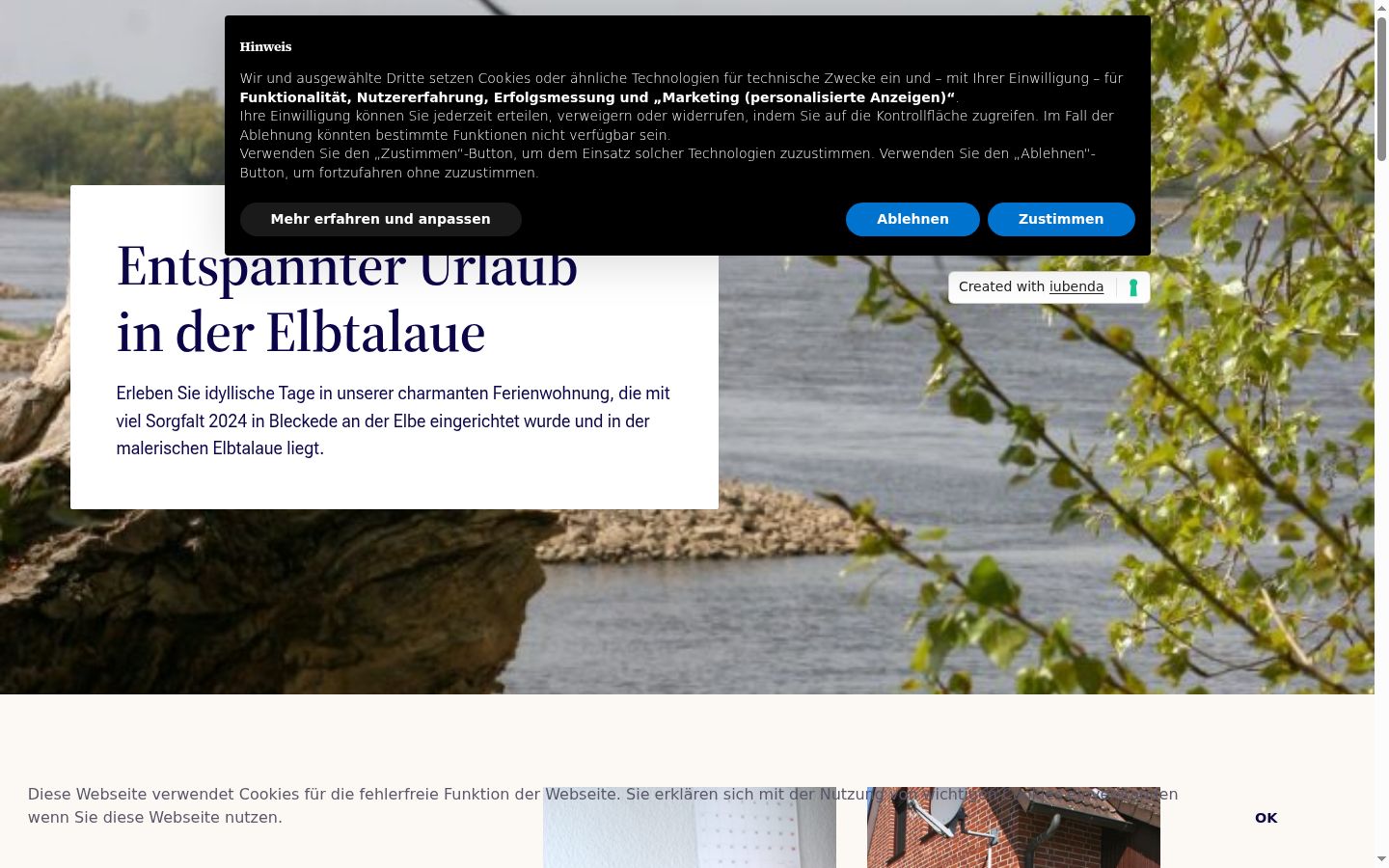 Captura de ecrã do banner de consentimento apresentado antes de qualquer interação